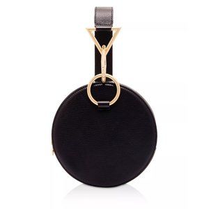 Tara Zadeh Azar Leather Clutch Black Handbag Retail $570